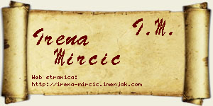 Irena Mirčić vizit kartica
